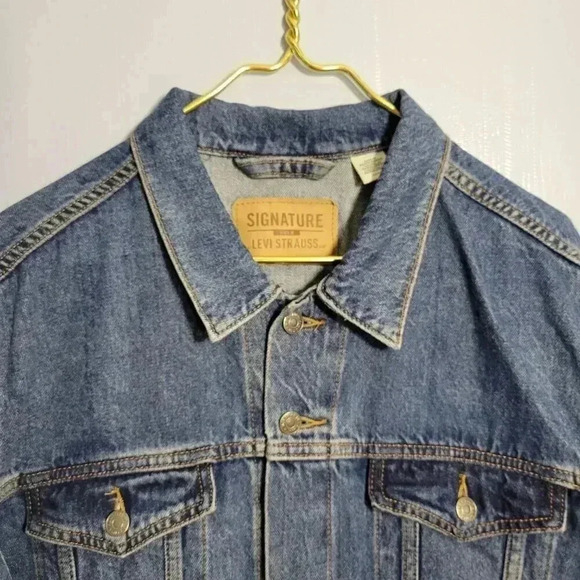 Levi Strauss Signature Gold Men's Extra Large Button Up Medium Wash Denim Jacket - Picture 2 of 13